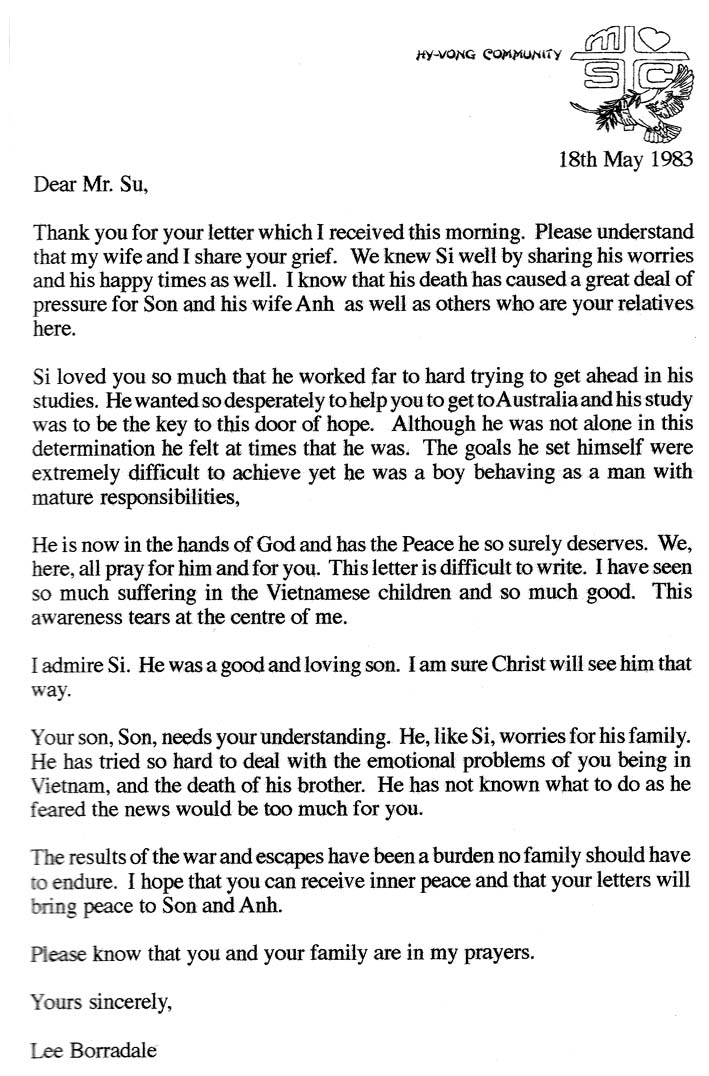 Hyvong Letter To Sis Father